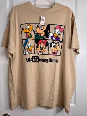 NWT Walt Disney World "Mickey and Friends" tan graphic t-shirt. 2XL.
